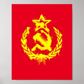 Graffiti Hammer & Sickle Poster
