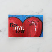 Graffiti Hart, blauwe muur, Valentijn, Beste Liefd Kaart (Binnen)