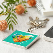 Graffiti hart waterverf kunst sleutelhanger (Zijkant)