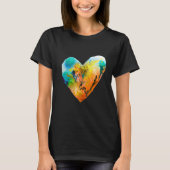 Graffiti hart waterverf kunst t-shirt (Voorkant)