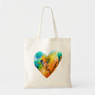 Graffiti hart waterverf kunst tote bag