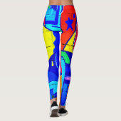 Graffiti Heart Pop Art Leggings - Bold & Vibrant (Dos)
