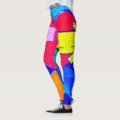Graffiti Heart Pop Art Leggings - Bold & Vibrant (Gauche)