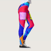 Graffiti Heart Pop Art Leggings - Bold & Vibrant (Droite)