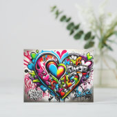 Graffiti Hearts # 6 Briefkaart (Staand voorkant)