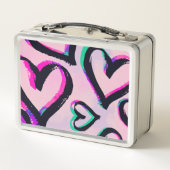 Graffiti Hearts Lunchbox en acier inoxydable (Dos)