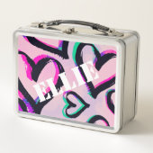 Graffiti Hearts Lunchbox en acier inoxydable (Devant)
