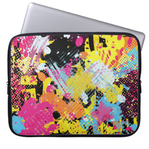 Graffiti helder psychedelisch naadloos patroon ill laptop sleeve