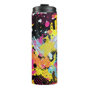 Graffiti helder psychedelisch naadloos patroon ill thermosbeker