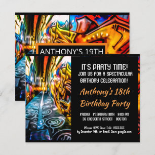 Graffiti Highway Invitation d'anniversaire