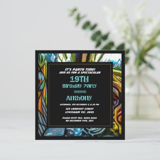 Graffiti Highway Invitation d'anniversaire (Debout devant)