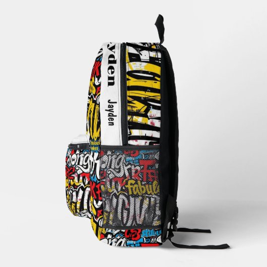 Graffiti hiphop patroon bedrukte rugzak (Rechts)