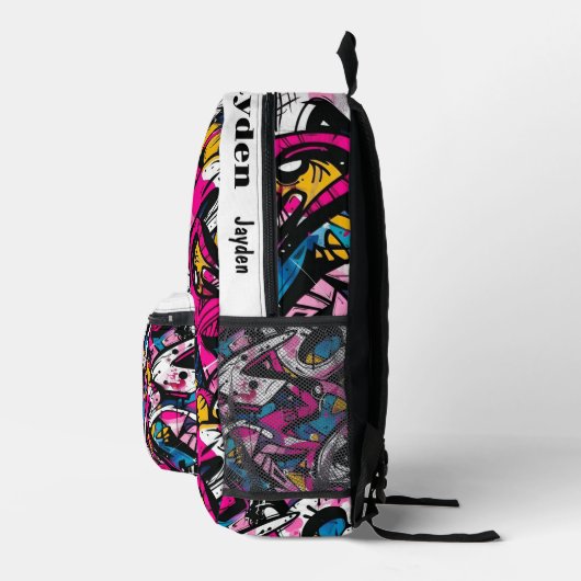 Graffiti hiphop patroon bedrukte rugzak (Rechts)