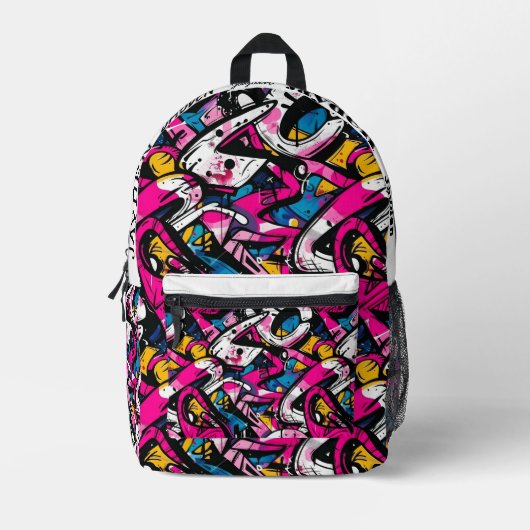 Graffiti hiphop patroon bedrukte rugzak (Voorkant)