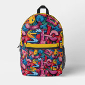 Graffiti hiphop patroon bedrukte rugzak (Voorkant)