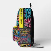 Graffiti hiphop patroon bedrukte rugzak (Rechts)