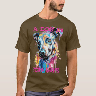 Graffiti Hondenportret Een hond is voor het leven  T-shirt