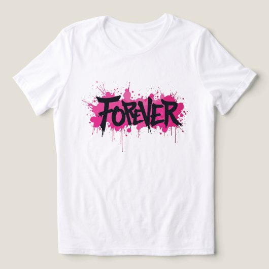 Graffiti Hot Pink "VOOR ALTIJD" Tri-Blend Shirt (Design voorkant)