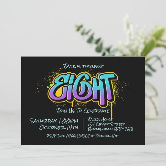 Graffiti Huit invitations (Debout devant)