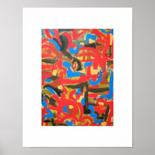 Graffiti in de Abstracte kunst met de kleuring aan Poster