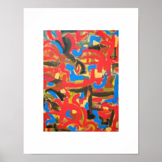 Graffiti in de Abstracte kunst met de kleuring aan Poster (Voorkant)