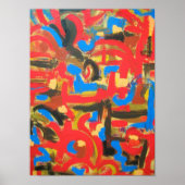 Graffiti in de zolder-Abstracte kunstpenseelstreke Poster (Voorkant)