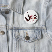 GRAFFITI JESUS BEHOORT rood Ronde Button 5,7 Cm (In situ)