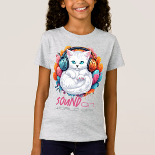 Graffiti Kat Vibe Kleding - Wit T-shirt