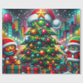 Graffiti Kerst Cadeaupapier (Vlak)