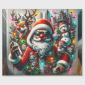 Graffiti Kerst Cadeaupapier (Vlak)