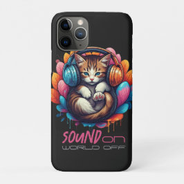 Graffiti Kitten Vibe - Bruin Tabby iPhone 11 Pro Hoesje