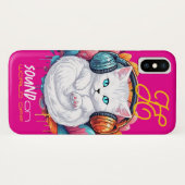 Graffiti Kitty Vibe Coque - Blanc (Dos (Horizontal))