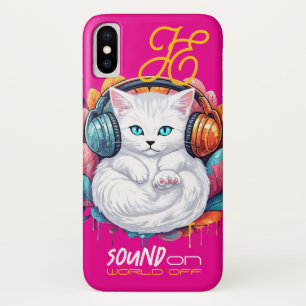 Graffiti Kitty Vibe Coque - Blanc