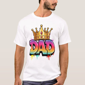 Graffiti Koning Papa | Levendige Stedelijke Kroon T-shirt
