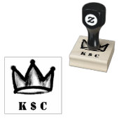 Graffiti-kroon met initialen 	rubberstempel (Gestempeld)