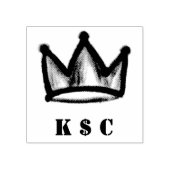 Graffiti-kroon met initialen 	rubberstempel (Afrduk)