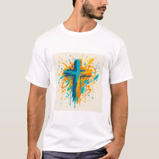 Graffiti Kruis Vet Gedrukt Christelijk T-Shirt