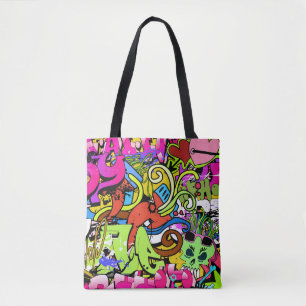 Graffiti Kunst: Hiphop stijl achtergrond Draagtas