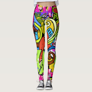 Graffiti Kunst: Hiphop stijl achtergrond Leggings