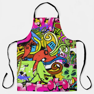 Graffiti Kunst: Hiphop stijl achtergrond Schort