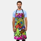 Graffiti Kunst: Hiphop stijl achtergrond Schort (Gedragen)