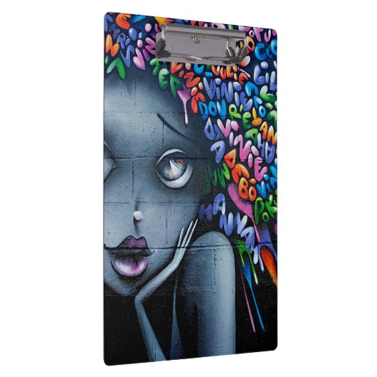 Graffiti Kunst Schattige Meisje Klembord (Rechts)