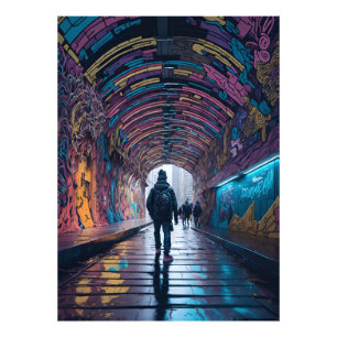 Graffiti Kunsttunnel Foto Afdruk