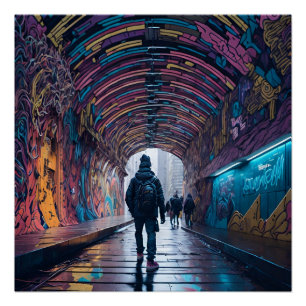 Graffiti Kunsttunnel Perfect Poster