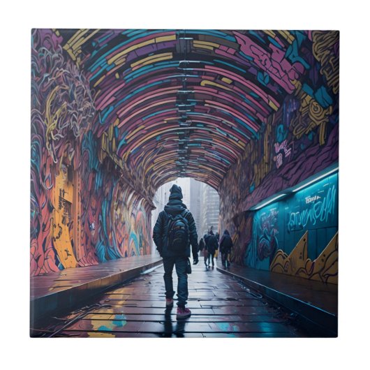 Graffiti Kunsttunnel Tegeltje (Voorkant)