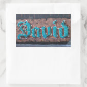 Graffiti-Label: David Rechthoekige Sticker (Tas)