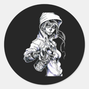 Graffiti Label Skeleton Ghetto Girl
