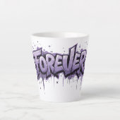 Graffiti Lavender Infinity "VOOR ALTIJD" Latte Mok (Voorkant)