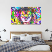 Graffiti Leeuw Canvas Afdruk (Insitu (Slaapkamer))