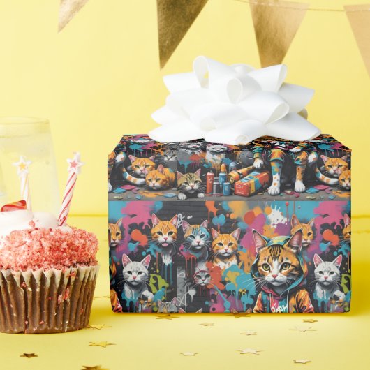 Graffiti Legend Street Cat Birthday Cadeaupapier (Verjaardagsfeest)